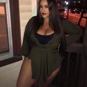 Classy olive green dress